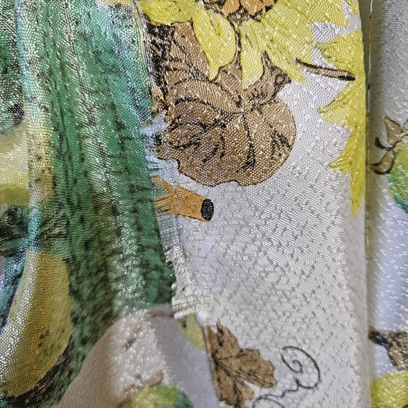 Pair of Mid Century Bright Cheery Fruit/Floral Pinch Pleat Fiberglass Curtains! - Picture 16 of 16